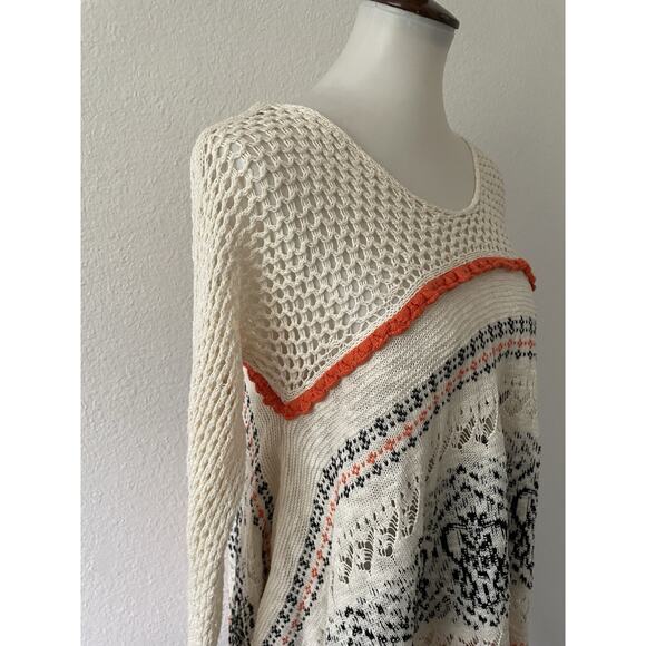 Anthropologie Sleeping on Snow Dress Crochet Asymmetric Print Knit - Picture 5 of 14